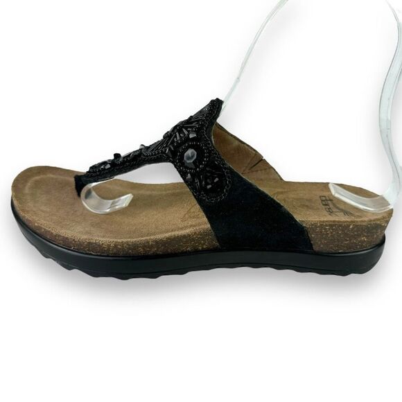 Dansko Pamela Black Jeweled Beaded Rhinestone Suede Toe Post Sandal 36 / 5.5 - 6 - Picture 12 of 14